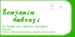 benjamin ambrozi business card